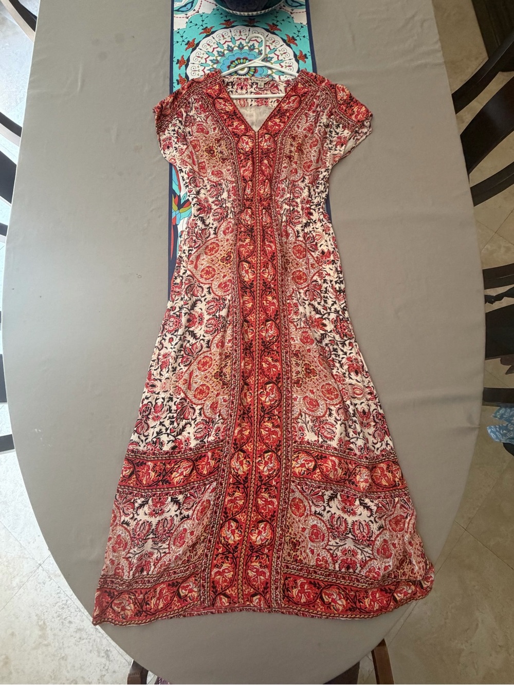 Lucky Brand Red Paisley Maxi Dress